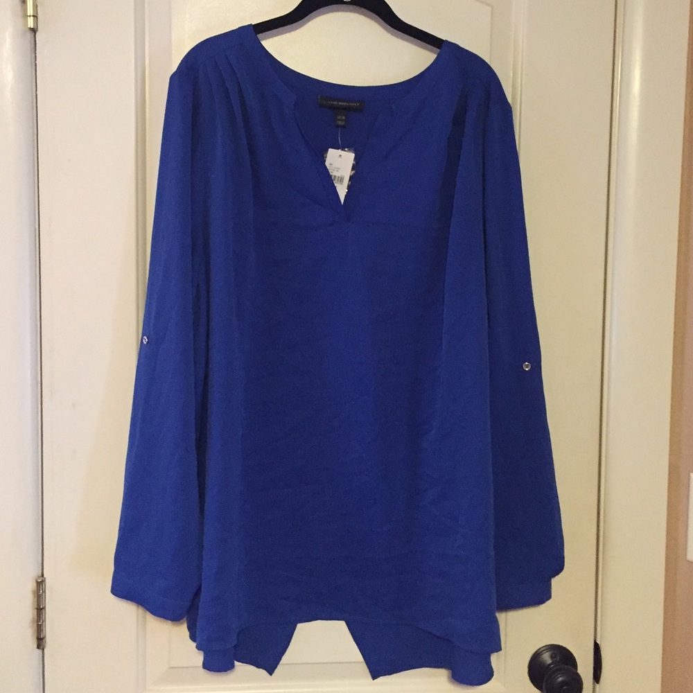 Cobalt blue Lane Bryant polyester blouse